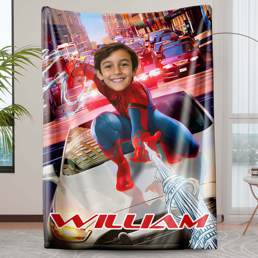 Custom Personalized Photo Blanket - Traffic Tangle Spider Hero