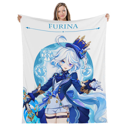 Custom Personalized Name Blanket - Genshin Furina Character Blanket