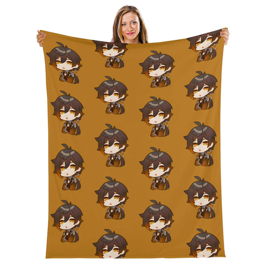 Genshin Chibi Zhongli Avatar Blanket