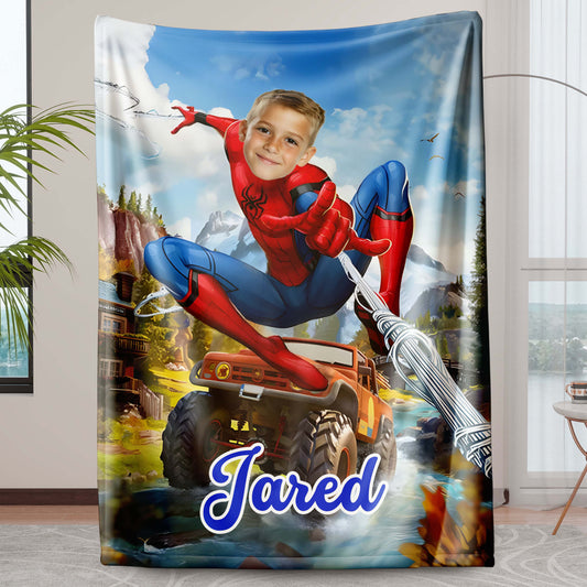 Custom Personalized Photo Blanket - Off-Road Explorer Spider Hero