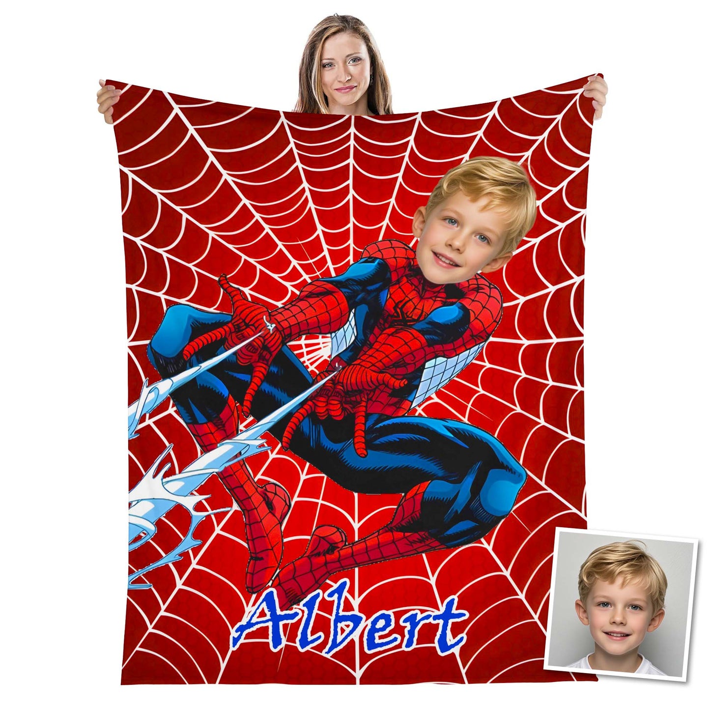 Custom Personalized Photo Blanket - Shooting Spider Hero