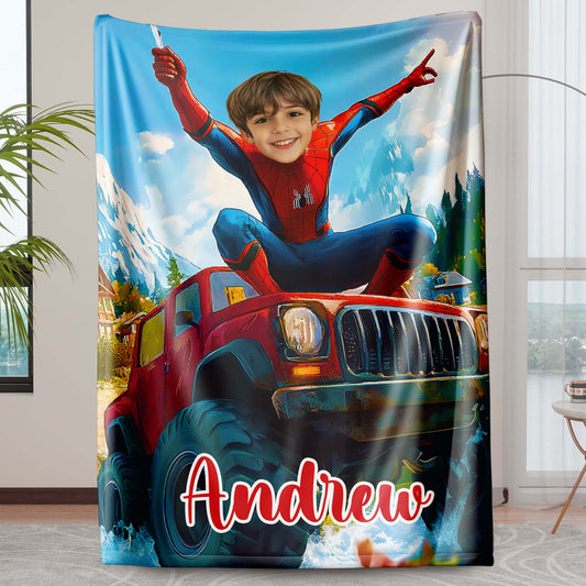 Custom Personalized Photo Blanket - Off-Roader Spider Hero