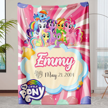 Custom Personalized Name&Age Blanket - Littlе Роnу Birthday Blanket