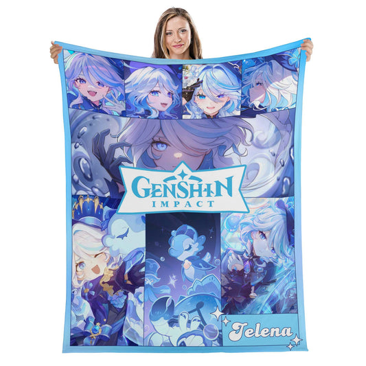 Custom Personalized Name Blanket - Genshin Funina Themed Blanket