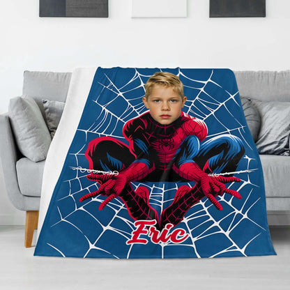 Custom Personalized Photo Blanket - Smart Spider Hero