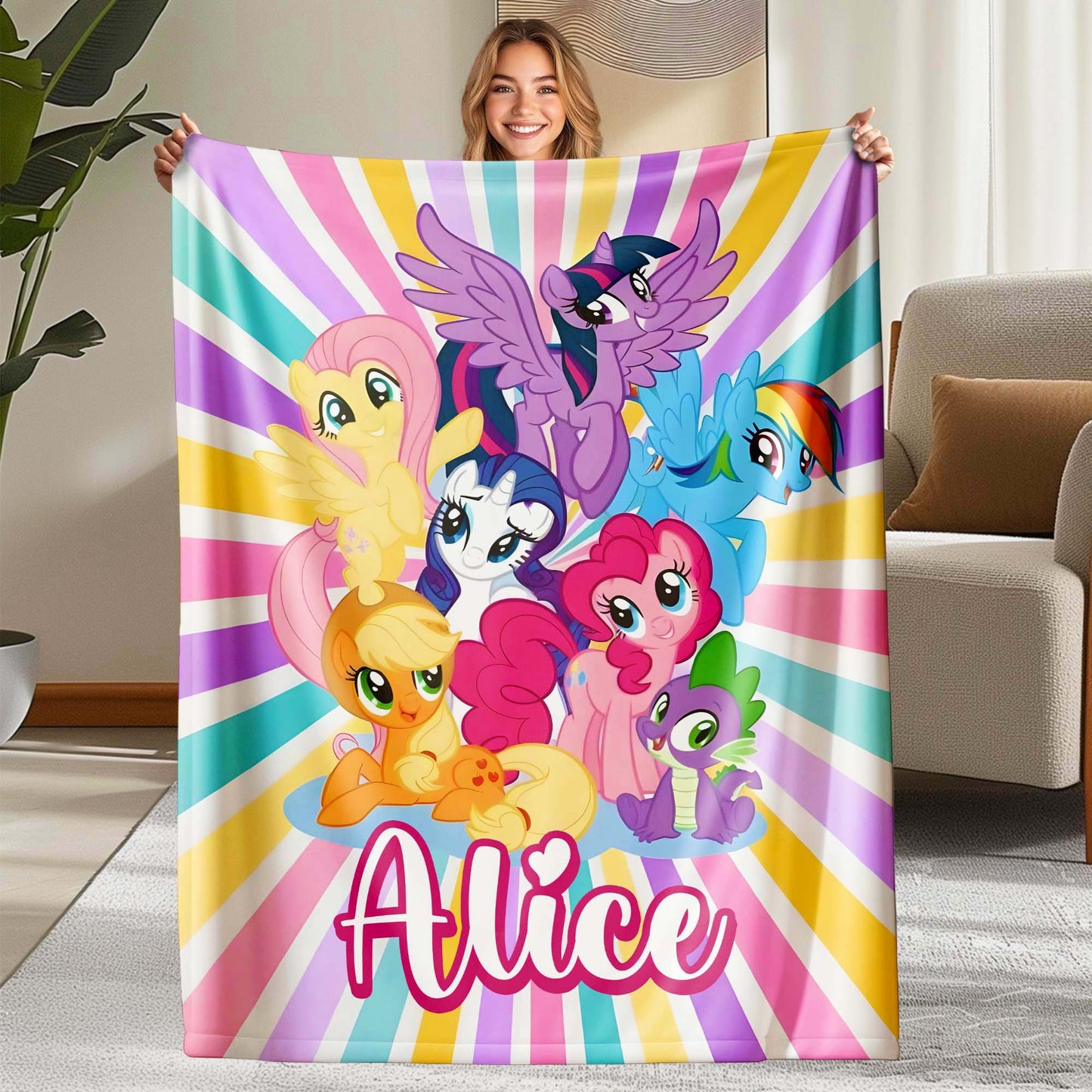 Custom Personalized Name Blanket - Littlе Роnу Themed Blanket