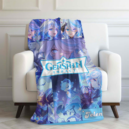 Custom Personalized Name Blanket - Genshin Funina Themed Blanket