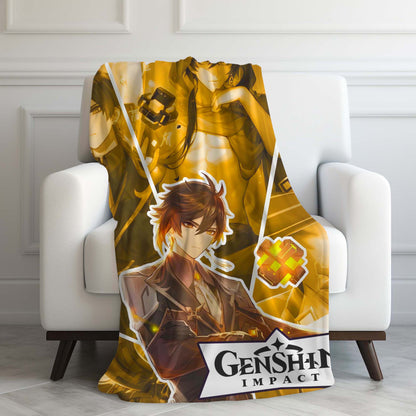 Genshin Zhongli Themed Blanket