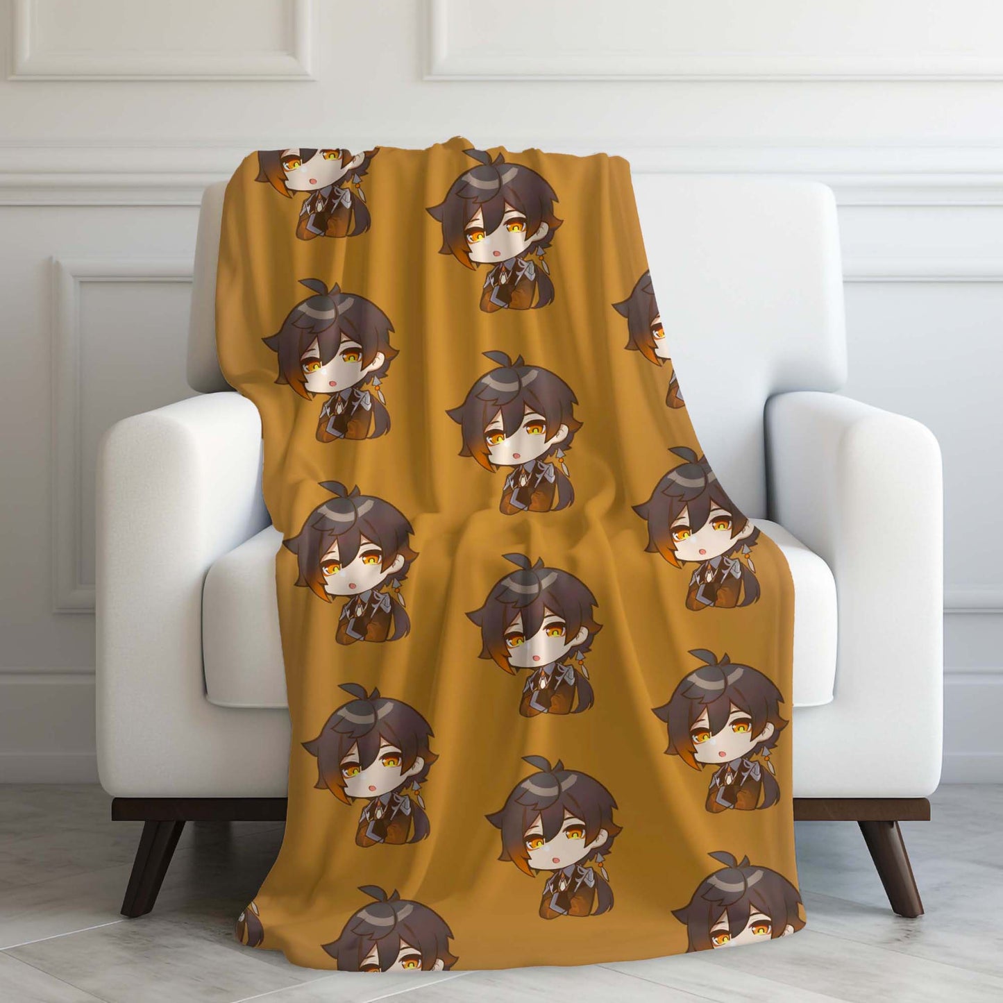 Genshin Chibi Zhongli Avatar Blanket