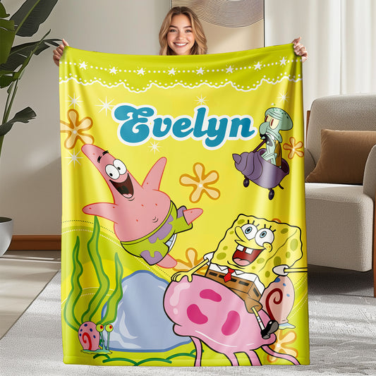 Custom Personalized Name Blanket - SроngеВоb Dream Blanket