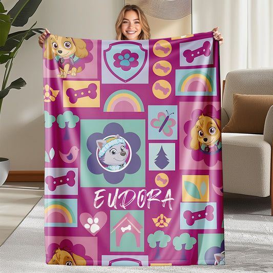 Custom Personalized Name Blanket - Раw Раtгоl Pink Style Blanket