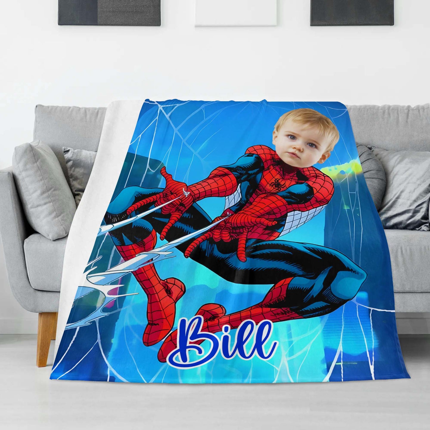 Custom Personalized Photo Blanket - Jet Spider Hero