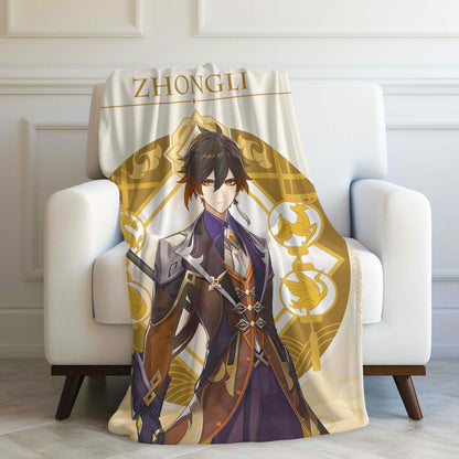 Custom Personalized Name Blanket - Genshin Zhongli Character Impression Blanket