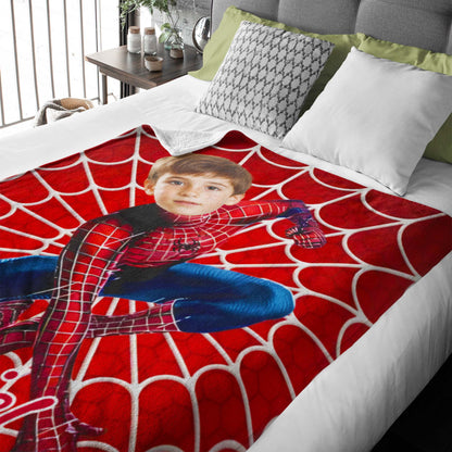 Custom Personalized Photo Blanket - Super Spider Hero