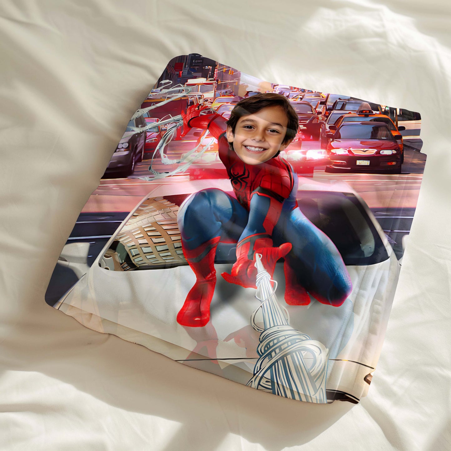 Custom Personalized Photo Blanket - Traffic Tangle Spider Hero