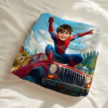 Custom Personalized Photo Blanket - Off-Roader Spider Hero