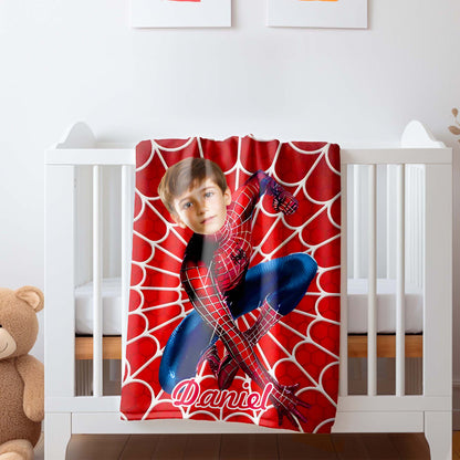 Custom Personalized Photo Blanket - Super Spider Hero