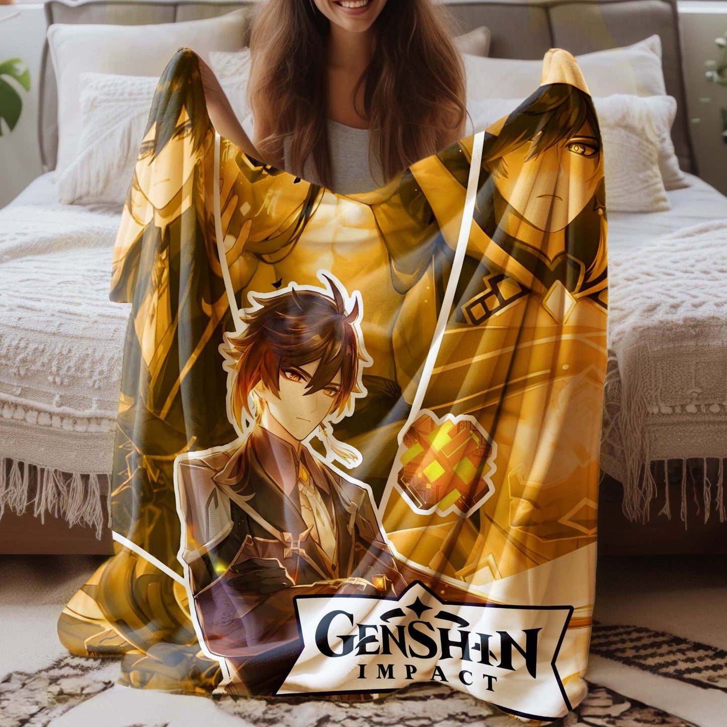 Genshin Zhongli Themed Blanket