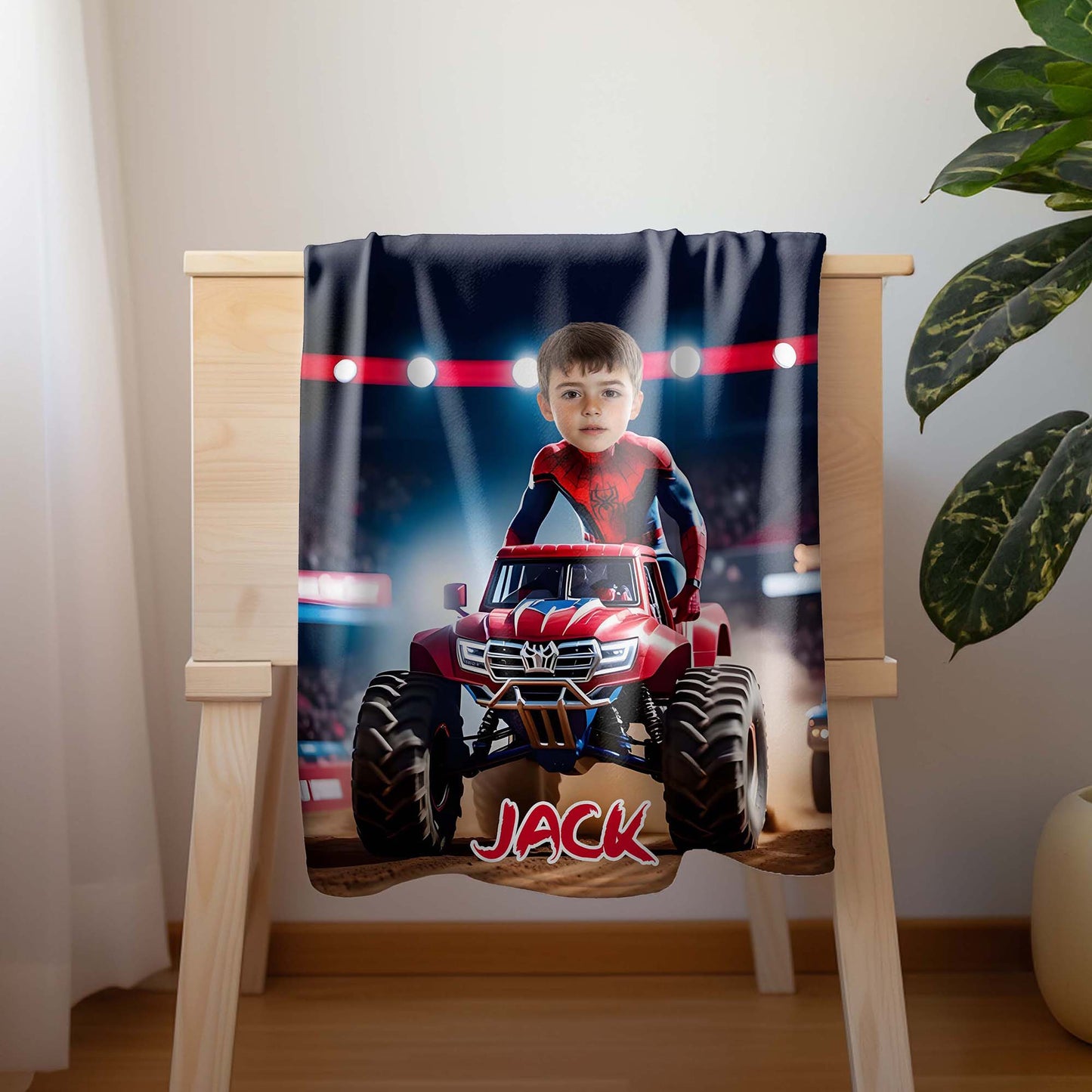 Custom Personalized Photo Blanket - Spider Hero On Car