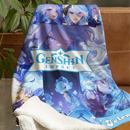 Custom Personalized Name Blanket - Genshin Funina Themed Blanket