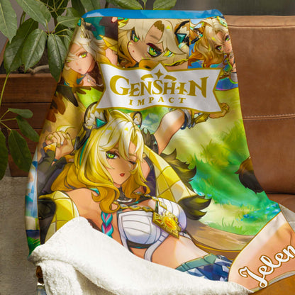 Custom Personalized Name Blanket - Genshin Xilonen Leisure Blanket