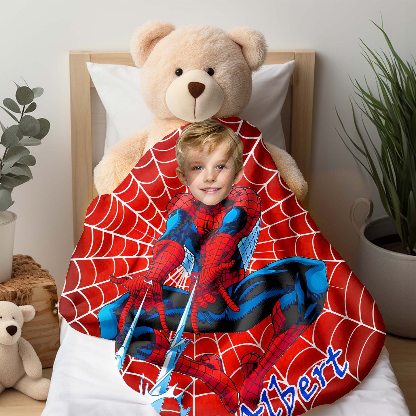 Custom Personalized Photo Blanket - Shooting Spider Hero