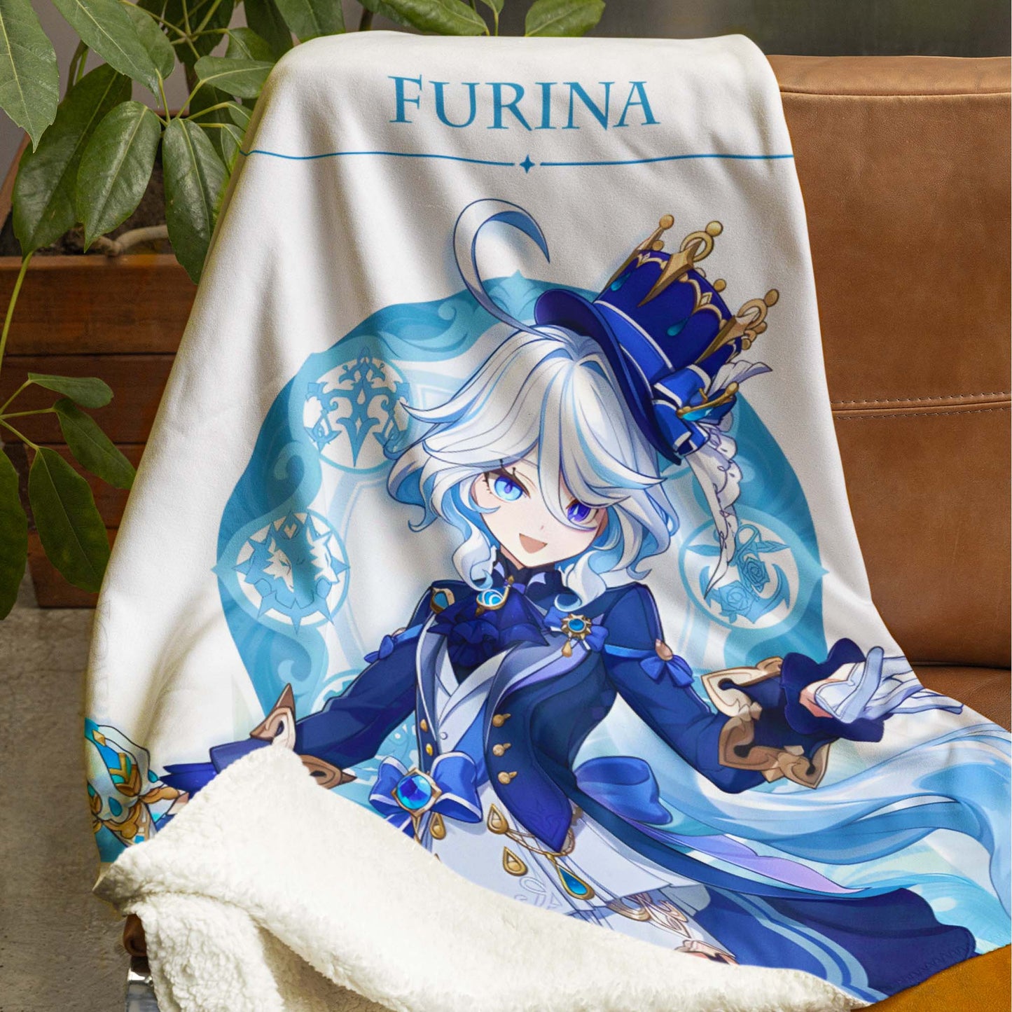 Custom Personalized Name Blanket - Genshin Furina Character Blanket