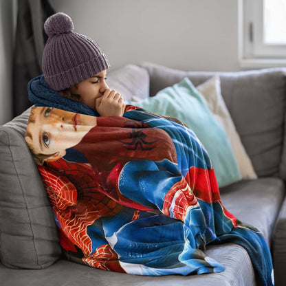 Custom Personalized Photo Blanket - Speedy Spider Hero