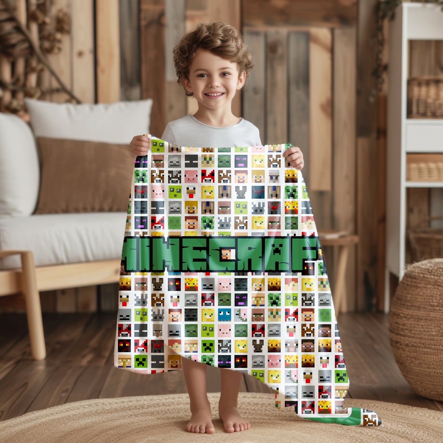 Custom Personalized Name Blanket - Pixel Block Blanket