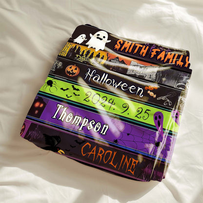 Custom Personalized Name Blanket - Halloween Banner Blanket