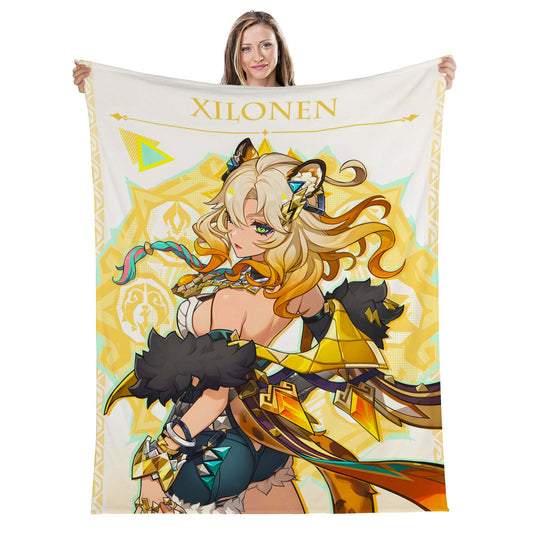 Custom Personalized Name Blanket - Genshin Xilonen Character Blanket