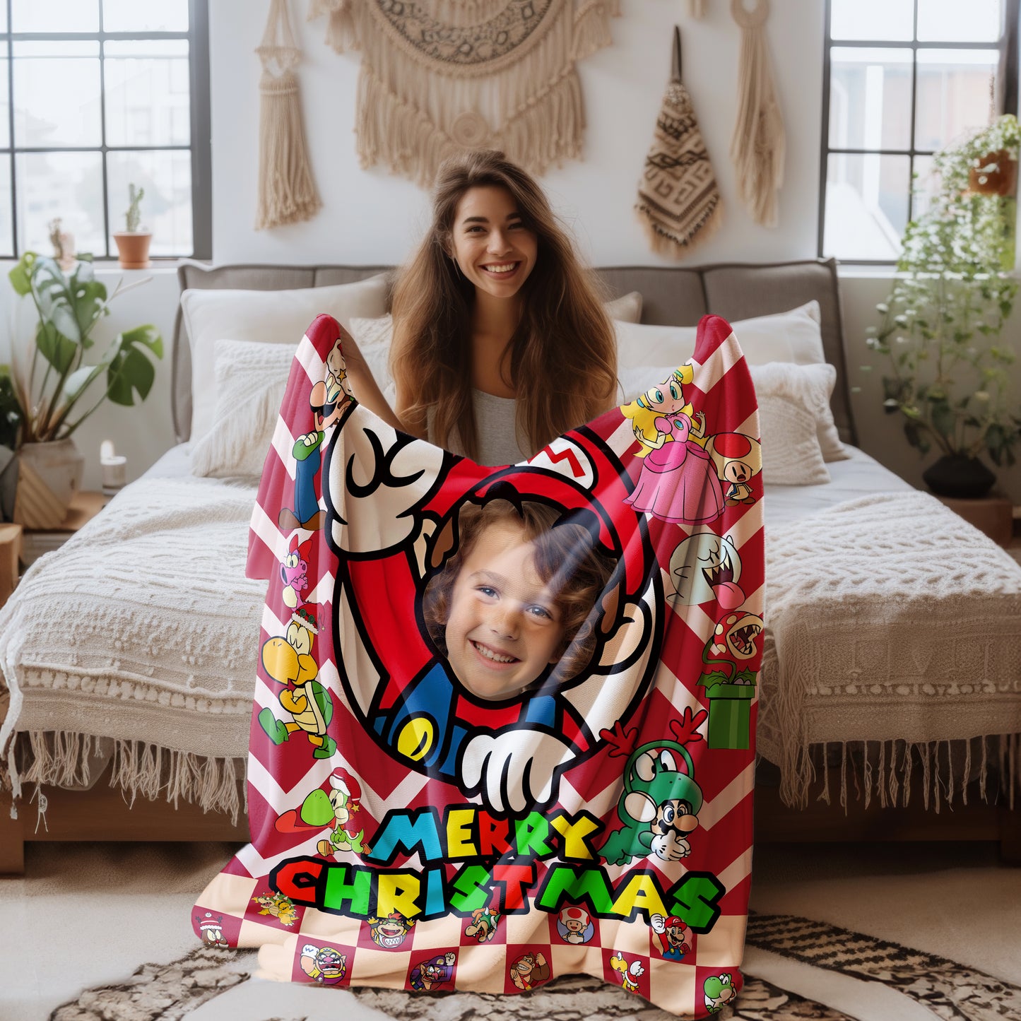 Custom Personalized Photo Blanket - Christmas Магiо Blanket