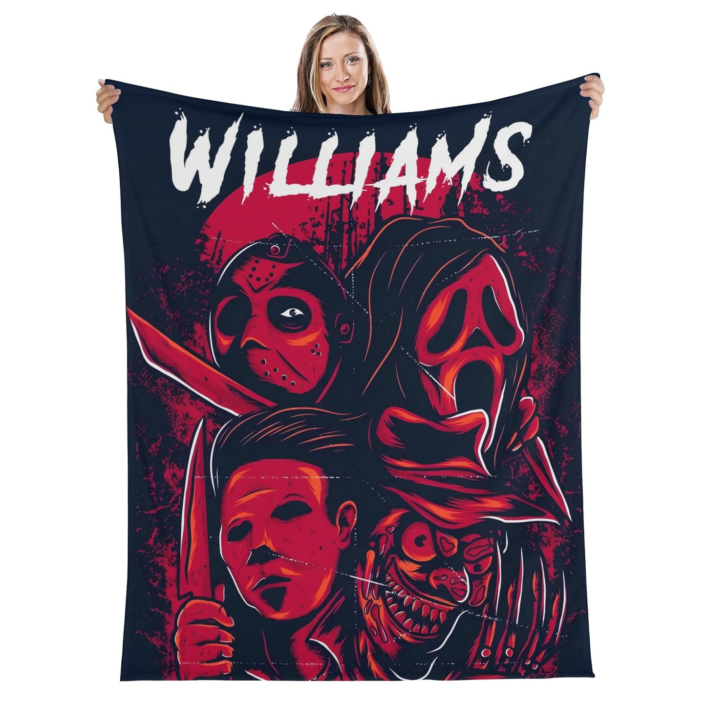 Custom Personalized Name Blanket - Halloween Scary Blanket