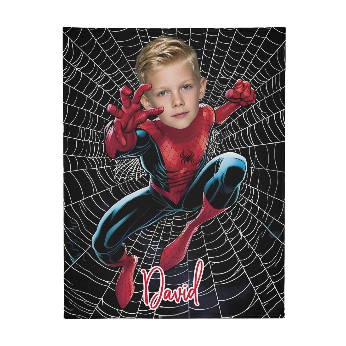 Custom Personalized Photo Blanket - Super Cool Spider Hero